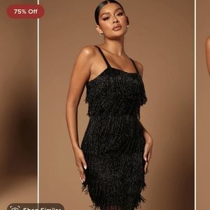 Fashion Nova Black Fringe Dress
